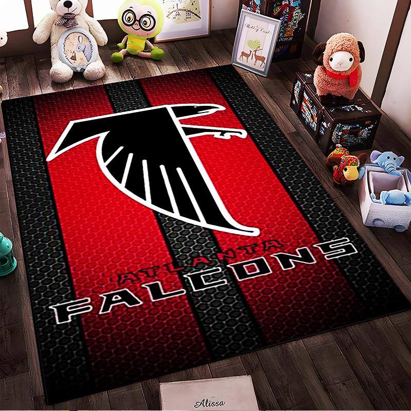 Atlanta Falcons Logo Rug with Bold Red Stripes Non-slip rug suitable for living room and bedroom sofas