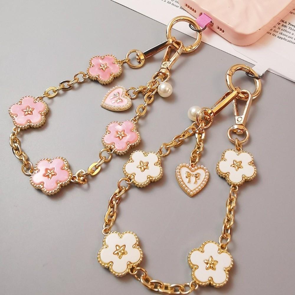 Flower Mobile Phone Strap Metal Chain Mobile Phone Lanyard Cell Phone Chain Women/Lady/Girl