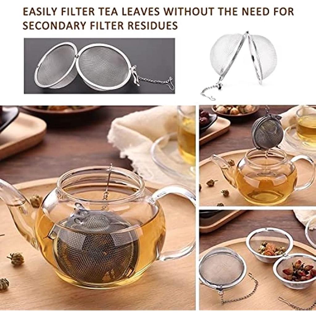 4 шт. Фильтры для заварки чая, сетчатые фильтры из нержавеющей стали с удлиненным цепным крючком и очень мелкой сеткой для приготовления листового чая и специй