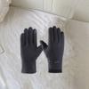 1 пара зимних теплых перчаток с плюшевой подкладкой, эластичные ветрозащитные мужские перчатки с полным пальцем для холодной погоды и сенсорным экраном
