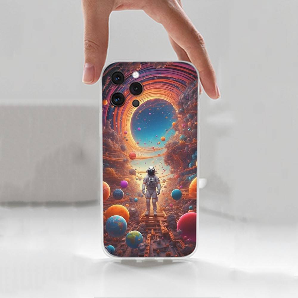 Чехол для телефона «Космическое искусство Астронавт» для iPhone 14,13,12,11,17,16,15,Pro,Max,Plus,X,XS,XR,SE,Mini Прозрачный Мягкий Чехол