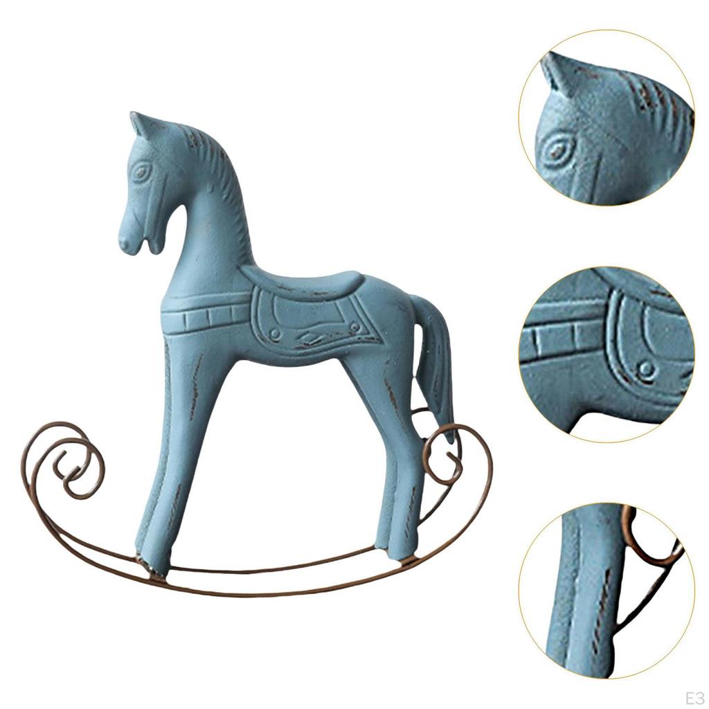 Статуя лошади-качалки, украшение на праздничный сезон, фигурка для бара, стола, кафе
