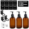 500ml Brown Dish Soap /Shampoo/Hand Wash/ Conditioner Bottle with Label Lotion/Hand Soap Wall Mount Reusable Bottle