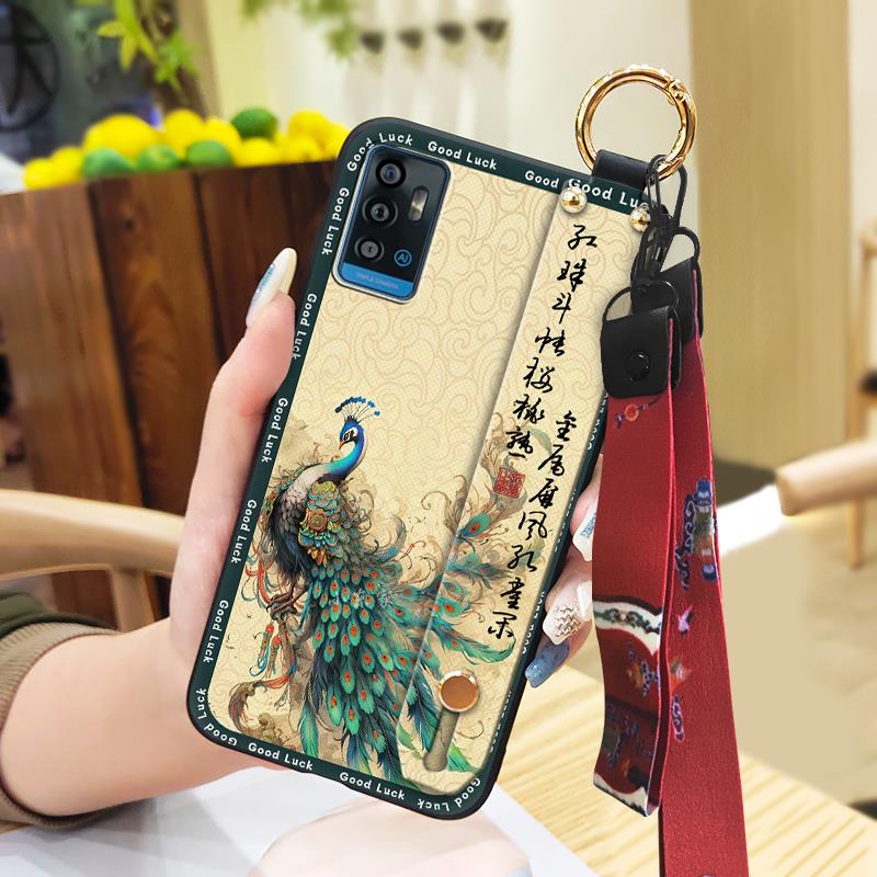 Защитный чехол для телефона в китайском стиле для ZTE Blade A71, ремешок на запястье, браслет, противоударный силиконовый, водонепроницаемый, ударопрочный