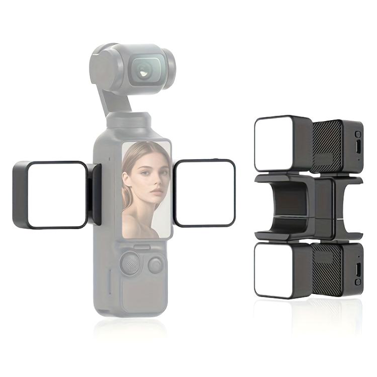 For DJI Osmo Pocket 3 Desiontal Portable Magnetic Fill Light, PM02 Dual Light (Black)