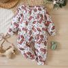 Baby Newborn Infant Girls Spring Autumn Cowboy Hat Print Long Sleeve Romper Jumpsuit Clothes Long Sleeve Toddler