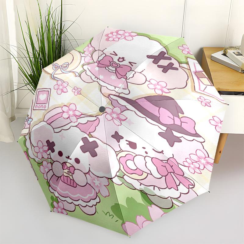 1pc Kawaii Rabbit Umbrella - Automatic Opening & Closing, Foldable Design, Outdoor, Perfect Gift for Fans, Travelers, Everyday Use.T052