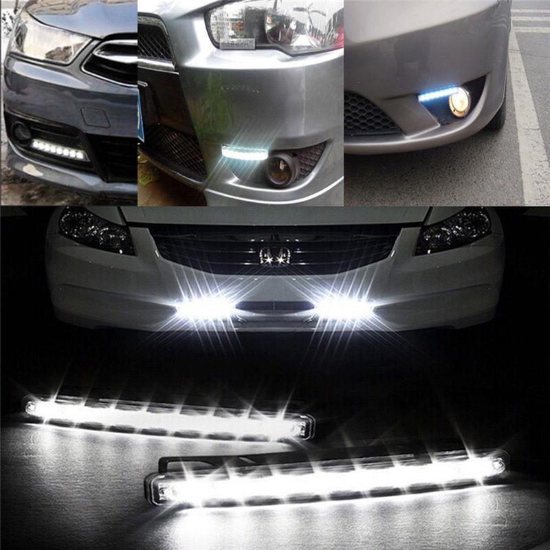 Автомобильный свет 8 Led Drl Противотуманная фара дневного света Дневные ходовые белые лампы