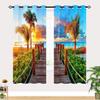 Summer Beach Starfish Sea Natural Sky Tree View Window Curtain For Living Room Kids Bedroom Bathroom Kicthen Door Home Decor2Pcs