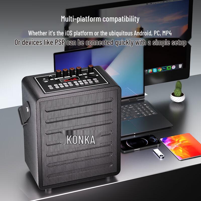 Konka Portable Outdoor Bluetooth Speaker with Radio & Mic