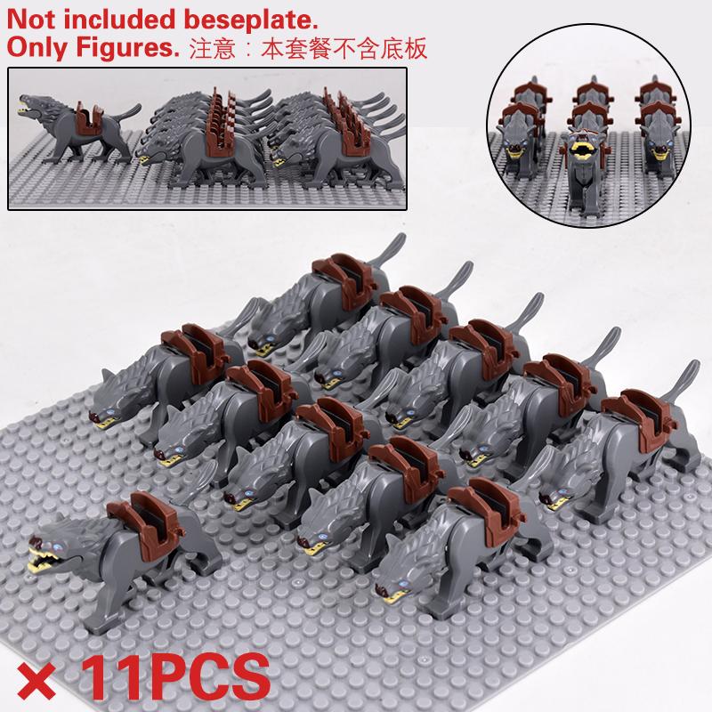 Medieval Orc Warrior Soldier LOTR Big Figure Uruks Warg Chariot Mount Building Blocks Bricks 3 Styles toys Gift for Collectors