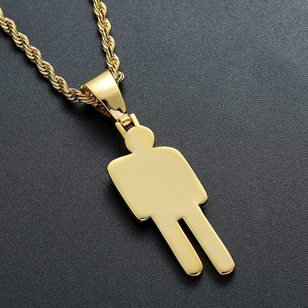 Stone-crooked Trendy Hip-hop Pendant Necklace