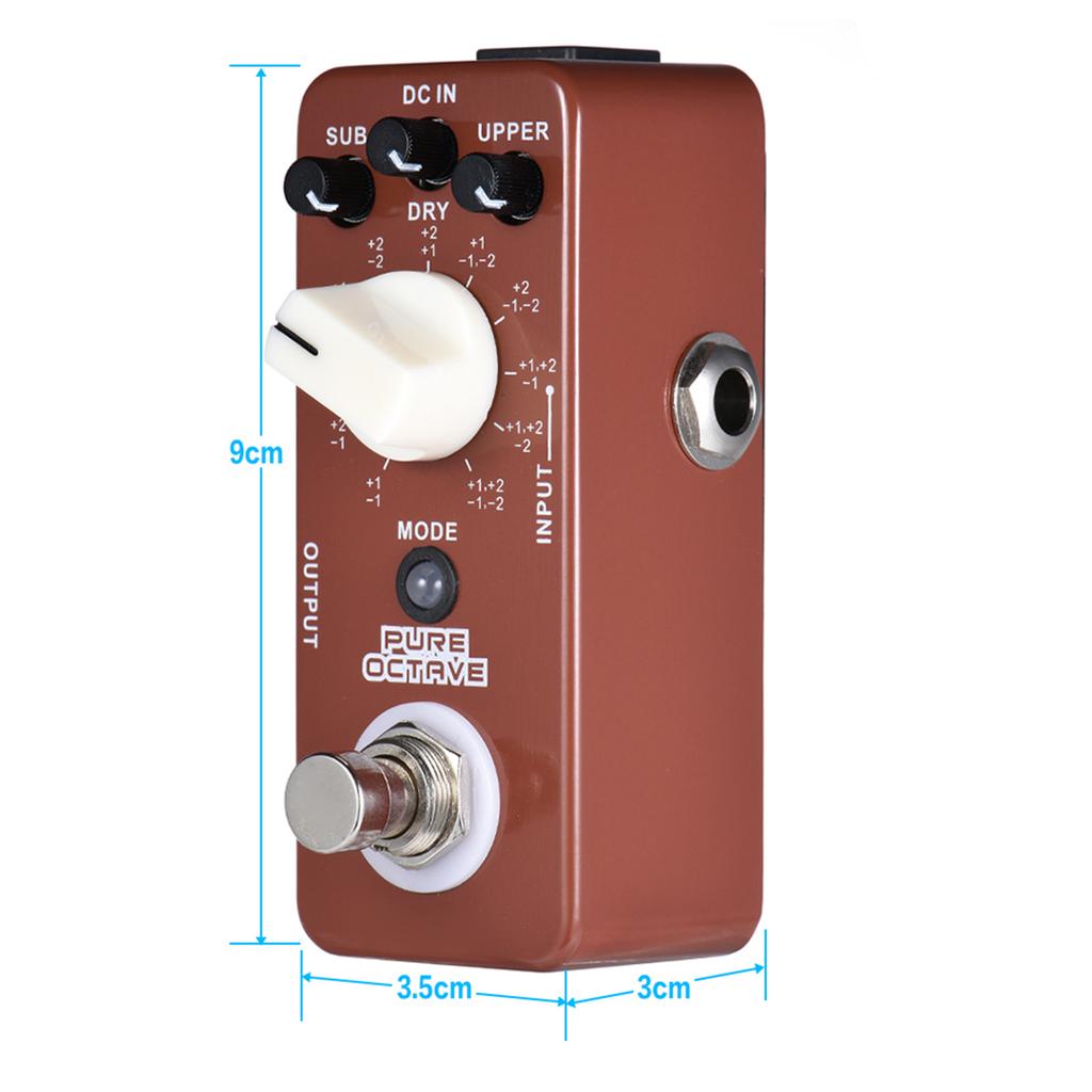 MOOER PURE OCTAVE Mini Octave Педаль эффектов для гитары, 11 октавных режимов, True Bypass, цельнометаллический корпус