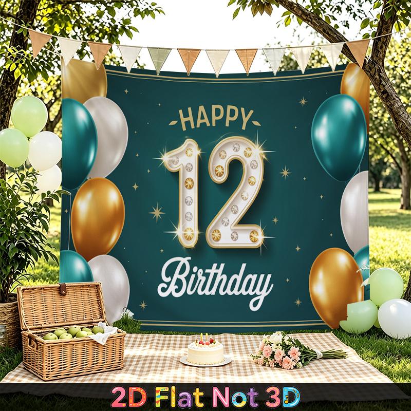 1pc Gold Birthday Backdrop - Home Party Decor