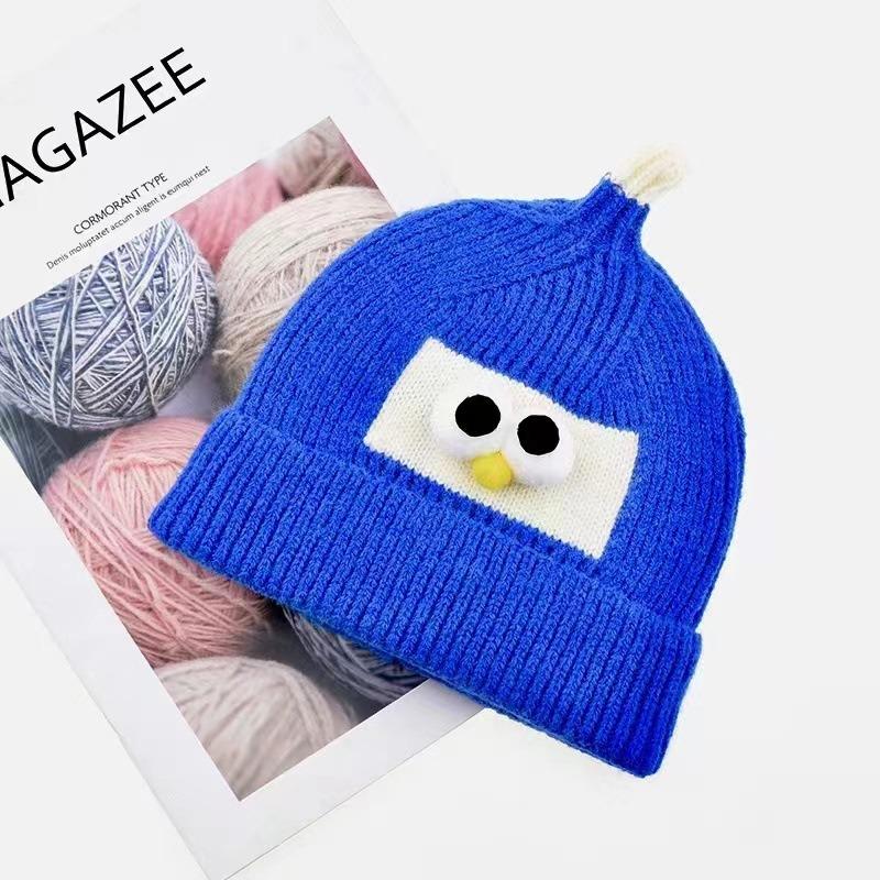 Autumn and Winter Children's Hats Baby Beige Series Boys and Girls Windproof Ear Protection Warm Knitted Cartoon Ear Warm