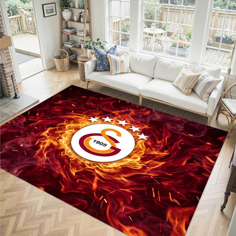 Дизайн Galatasaray FC Хрустальный Велюровый Ковер Уютный Не?Нескользящий ковер с принтом для спальни, гостиной, прихожей
