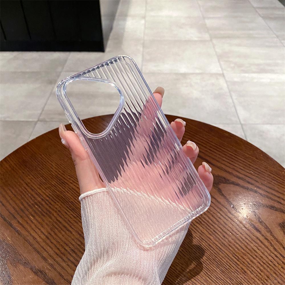 Luxury Crystal Transparent Stripes Pattern Case For Huawei Pura70 P70 P60 P50 Ultra Mate 60 50 40 Pro Soft TPU Shockproof Funda