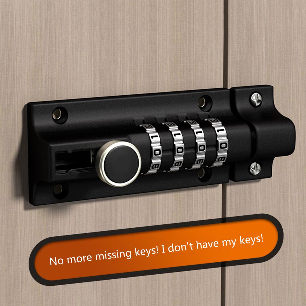 4-значный кодовый навесной замок, пароль, задвижка, дверной замок, защита от кражи, безопасность, скользящие защелки, замок, простая установка