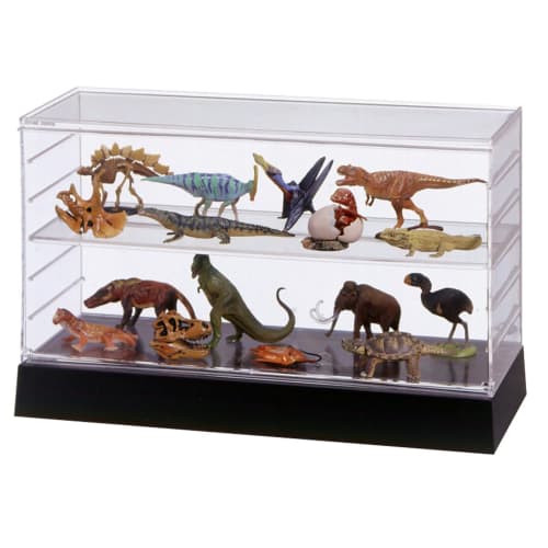 Shinkohanger Figure Display Case, Stack Square Base, Black, Made In Japan, Horizontal, Doll, Tomica, Ania, Gachapon, Collection, Adjustable Tray, Remo