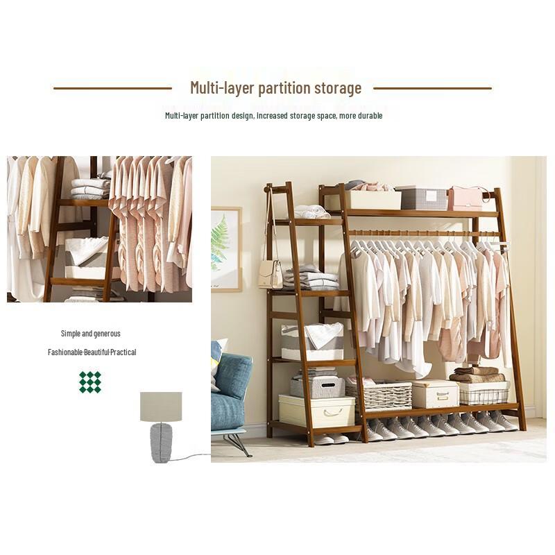 Minimalist Bamboo Ladder Floor Coat Rack