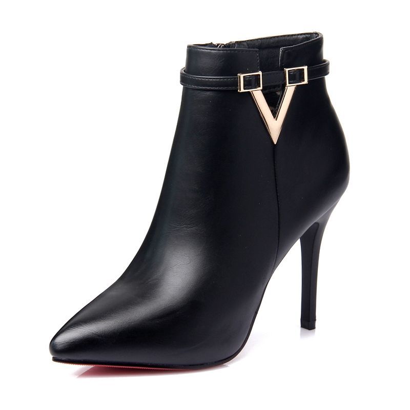 Very High Heels Woman Short Shoes Sexy Heeled Pointed Toe Ankle Boots for Women Big Red Booties Hot New In Winter 2024 Boot Sale