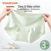 Yiershuang Women's 7A Antibacterial Cotton Mid-High Waist Briefs (3-Pack)