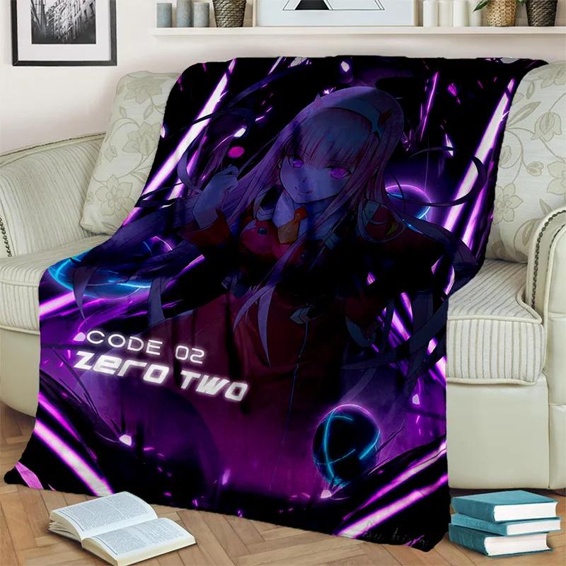 Одеяло DARLING in The FRANXX с рисунком Zero Two, сексуальное одеяло для девочек, мягкое одеяло для дома, спальни, кровати, дивана, покрывало для пикника, детское одеяло
