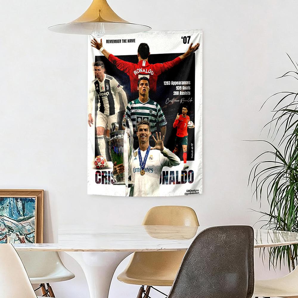 Cristiano Ronaldo Wall Decor Tapestry Art For Pet Memorial Birthdaywedding Party Backdrop Family Gift
