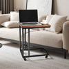 C Table, C Shaped Sofa Side Table with Metal Frame Rolling Casters, Portable C Shaped End Stand for Living Room Bedroom Office, 19.69 x 13.78 x 23.82