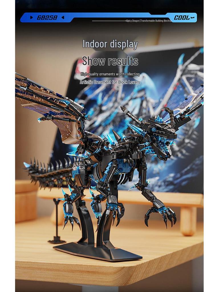 Leyi 68257-8 Ice & Fire Dragon Mecha Dinosaur Educational Building Block Model for Kids