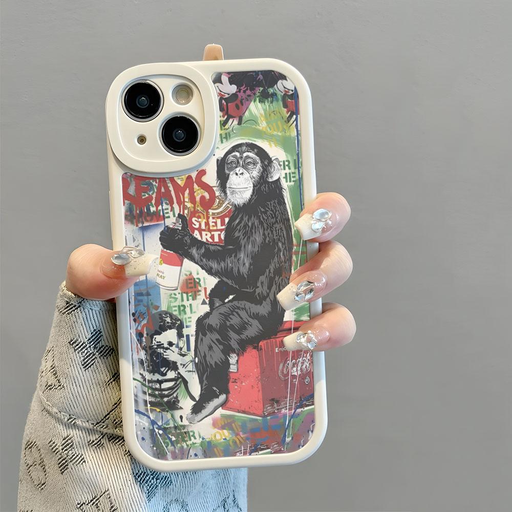 Street Art Banksy Graffiti Phone Case New 2025 Lambskin Silicone For IPhone 16 15 14 11 12 13 Pro Max Mini X XR XS 8 Plus Funda