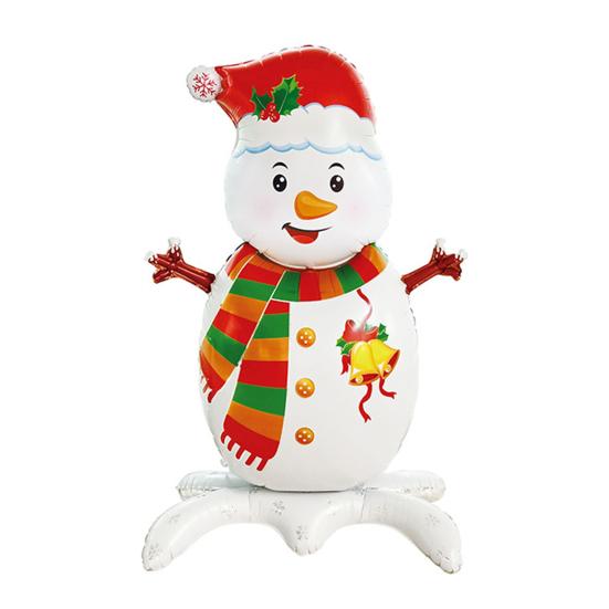 Рождественское надувное украшение, стоящий Санта-Снеговик, украшение из алюминиевой фольги, многоразовое праздничное украшение