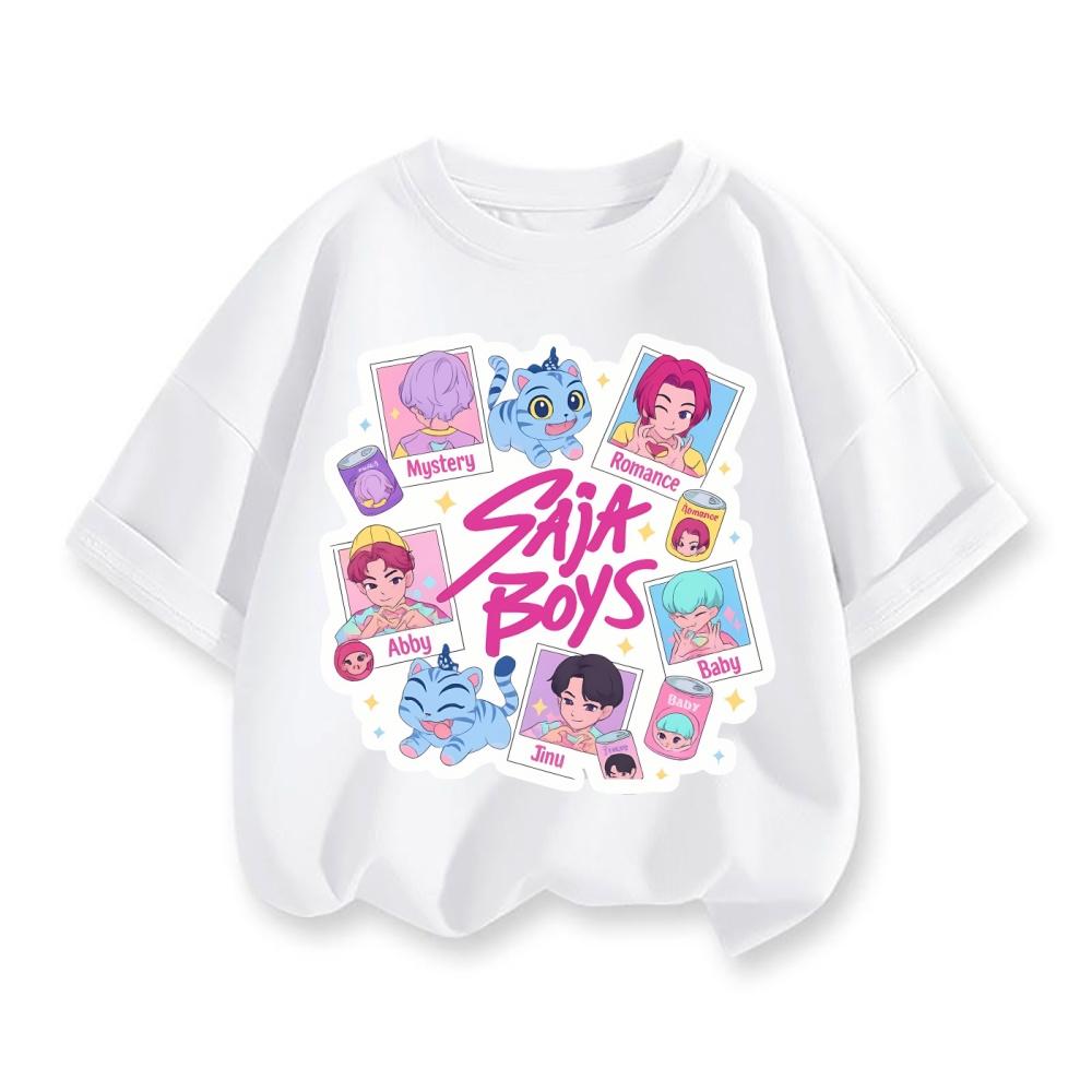 Children's T-shirt Girls' Casual Top Short Sleeve Cartoon Printed Pattern T-Shirt Girls