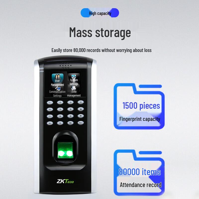 ZKTECO F7PLUS Система контроля доступа по отпечаткам пальцев и учета рабочего времени CN вилка (адаптер в комплекте)