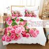 Rose Duvet Cover Set 220X240 for Double Bed Quilt Comforters Cover Pink Floral Bedding Set 3PCS 2PCS Single Beds Queen Full Size