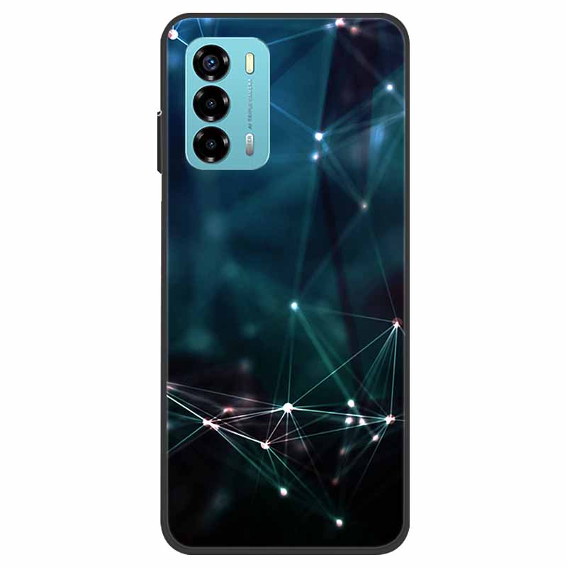 Чехол для ZTE Blade V40 Vita Цветочный Мраморный Черный Бампер Мягкий ТПУ Силиконовый Чехол для Телефона ZTE V 40 Vita / Blade V40 Vita