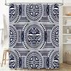Modern Blue and White Pattern Shower Curtain Fabric Waterproof Bath Decor for Home Decoration 72x84 inches