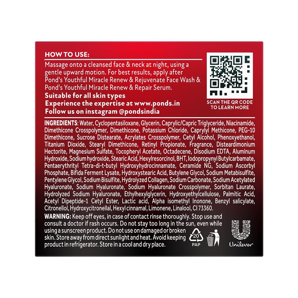 Ponds Youthful Miracle Комплекс гексил ретинола, Ночной крем для обновления и восстановления 50 г