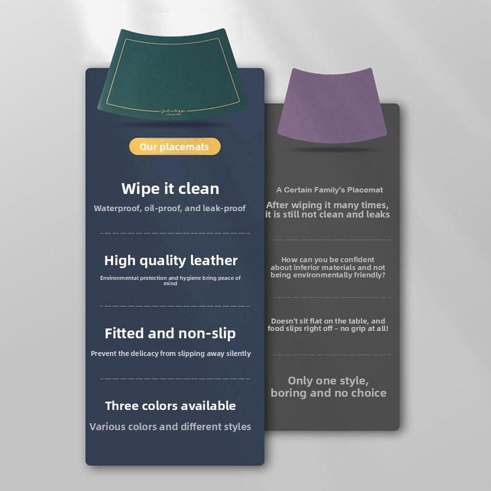 PU Leather Leather Placemat Chinese Style Oil Proof Mat Indoor Outdoor Western Placemat  Christmas