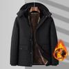 Зимняя ветрозащитная парка мужская ветровка флисовая толстая теплая меховая куртка мужская однотонная уличная куртка с капюшоном мужские зимние куртки