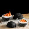 Planet Bowl Molecular Cuisine Creativity Imitation Volcano Stone Ball Place Round Smoke Cup Black Tableware