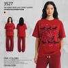 Heavyweight Cotton Red Tshirt Unisex Horse Print Oversized Casual Streetwear Lucky Graphic Top