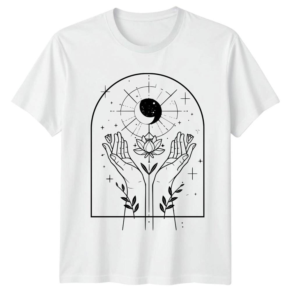 Celestial Hands Moon Lotus TShirt Magic Mystic Shirt