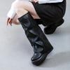 Autumn/Winter New Long Tube Boots Knee-High Boots Thick Sole Niche Design Sensibility Slim Knight Boots Trendy