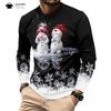 New Christmas Men's Long Sleeve Snowman Graphic T-Shirts Men Fall Fashion Oversize Man Clothes Trendy Hundred Y2k Men's Clothing