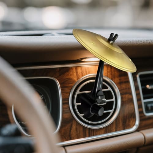 Air vent for car crash cymbals, crash drum symbol, tom symbol for car air outlet, creative and funny metal musical instrument finger cymbal car decora