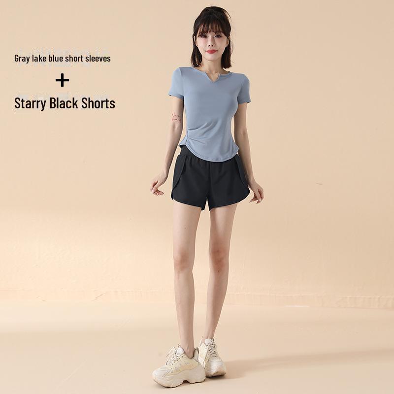 2025 Весна/Лето Быстросохнущий Спортивный Комплект Йоги – Облегающий Покрой, Короткий Рукав Одежда Для Фитнеса