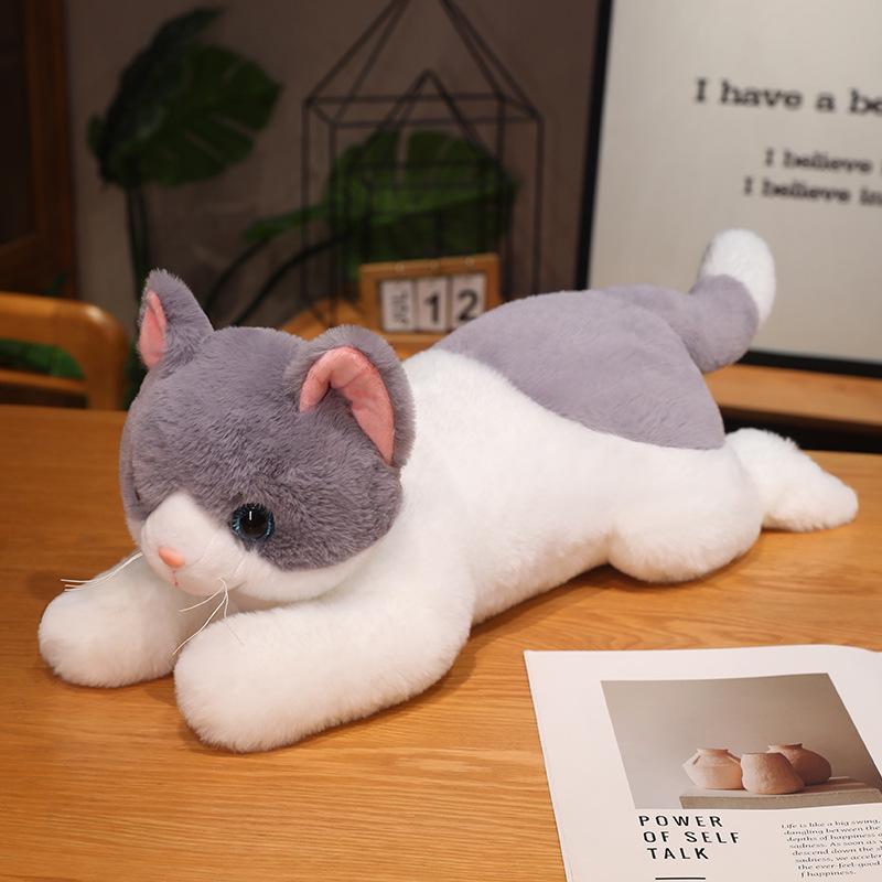 Мультяшная подушка-кошка плюшевая: Большой мяукающий компаньон для сна для детей