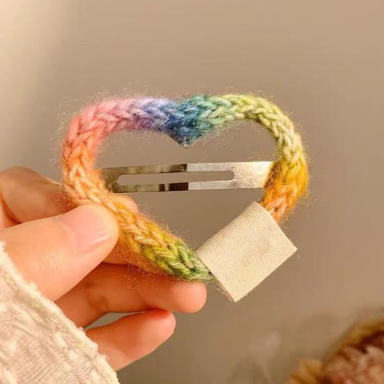 Радужная заколка для волос, плетеный цветок, сердце, звезда, облако, декоративная форма, аксессуары для волос, легкая заколка для волос для девочек