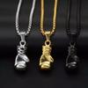 Punk Gothic Stainless Steel Boxing Glove Pendant Necklace for Men Women Fashion Hip Hop Box Chain Necklaces Party Jewelry Gifts
